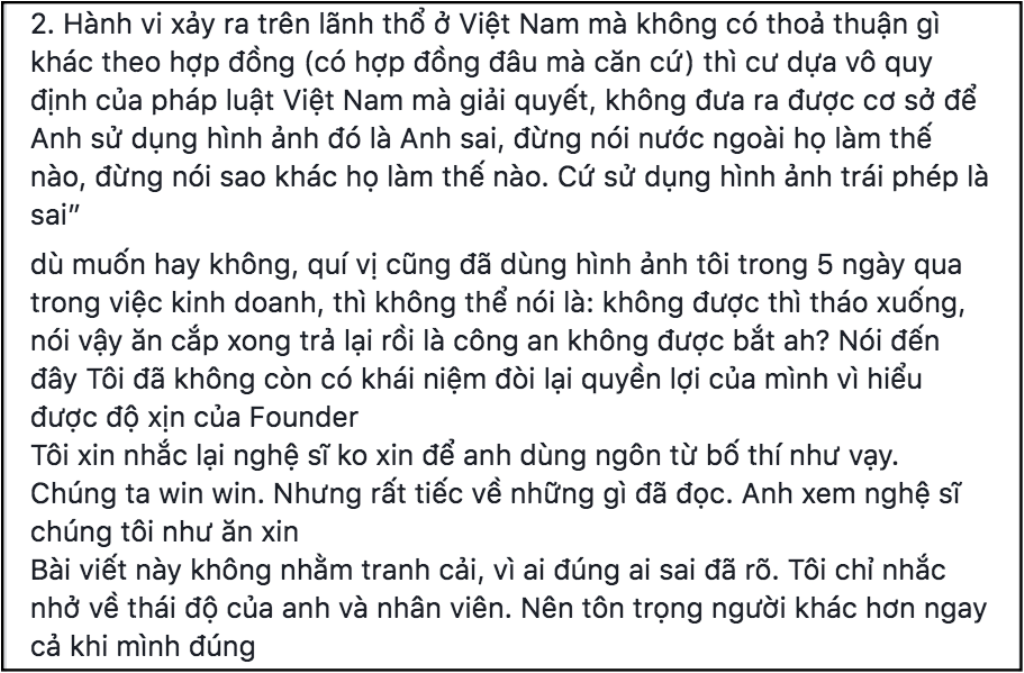 Chia sẻ cuối cùng của Trương Thế Vinh trước khi giao sự việc cho luật sư của mình. Chia sẻ cuối cùng của Trương Thế Vinh trước khi giao sự việc cho luật sư của mình.