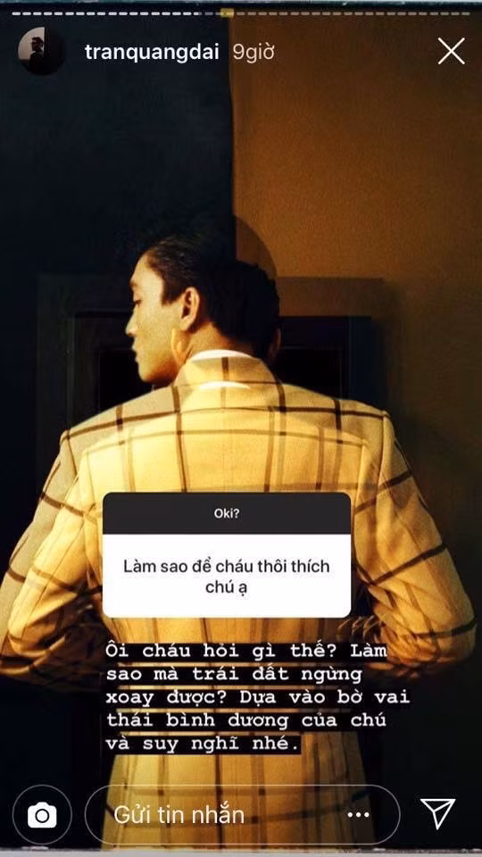 Chú cứ thế này cũng đủ lạc vào trái tim bao nhiêu cô gái rồi đấy.