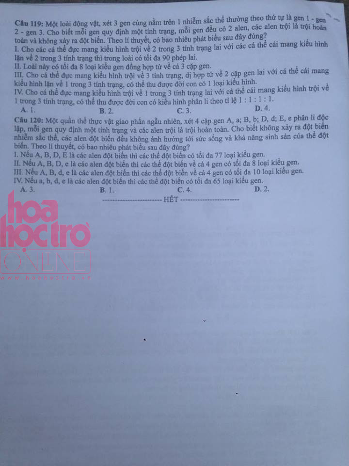 Bộ đề thi trắc nghiệm tổ hợp môn KHTN đây rồi, bạn làm được bao nhiêu câu? ảnh 9