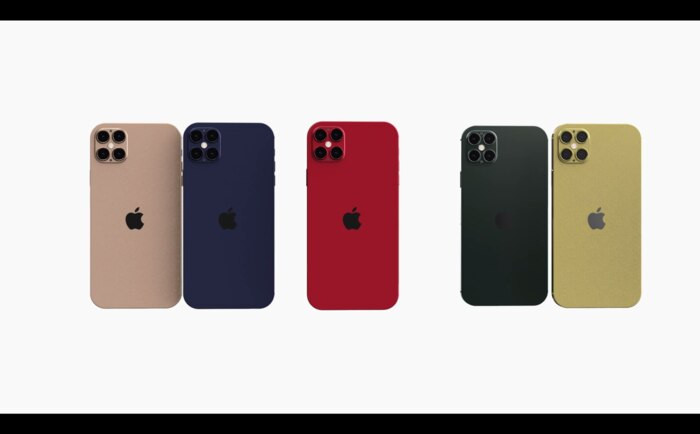 Chiếc iPhone 12 trong concept sẽ có 7 màu cho người dùng lựa chọn, bao gồm: Vàng hồng, xanh navy, đỏ, xanh lá và vàng.