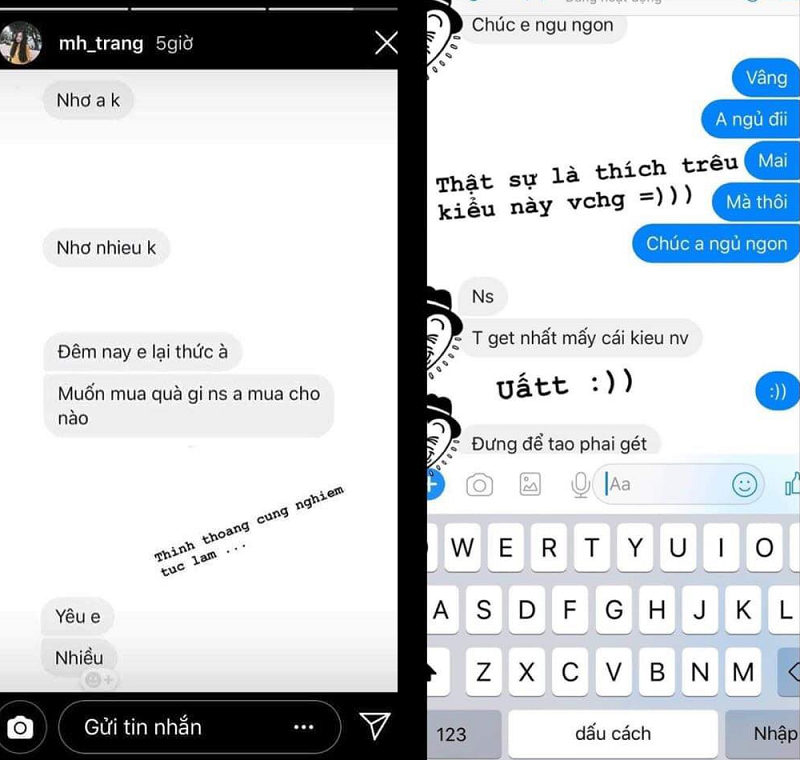 Bạn trai giấu mặt của Hà Trang có cách nói chuyện hài hước, lầy lội.