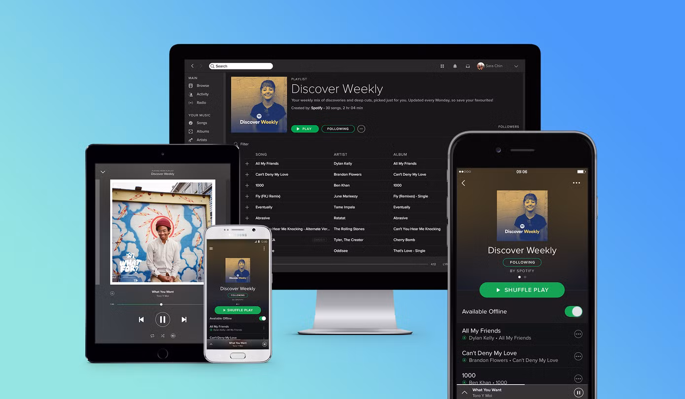 Với mạng lưới người dùng lớn, các gói hỗ trợ nghe nhạc đa dạng, Spotify sẽ mở ra một thế giới âm nhạc thật khác biệt trên mọi thiết bị.