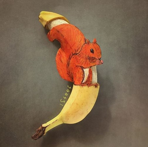 Một chú sóc đáng yêu được họa sỹ Stephan Brusche tạo nên từ bàn tay tài hoa của mình.