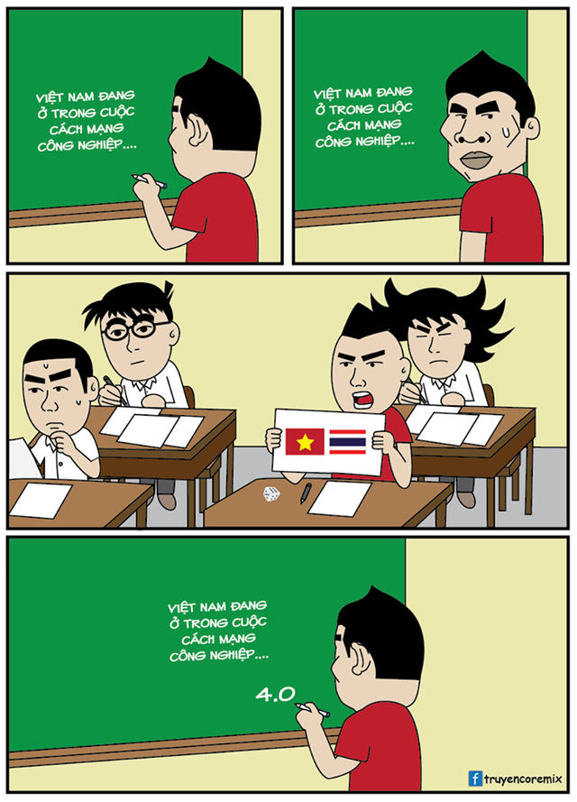 Nhắc bài kiểu mới sau chiến thắng của U23 Việt Nam (Ảnh: Truyện cổ Remix)