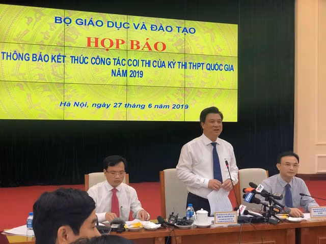 Bộ GD-ĐT họp báo kết thúc kỳ thi THPT quốc gia 2019.