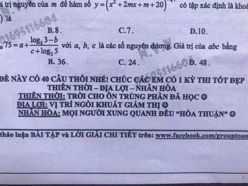 Cười "rách mép" với lời nhắn "kỳ thi tốt đẹp phải thiên thời, địa lợi, nhân hòa".