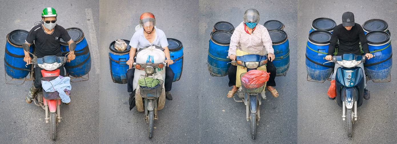 Thu gom cơm thừa, canh cặn. Hà Nội, 2018.