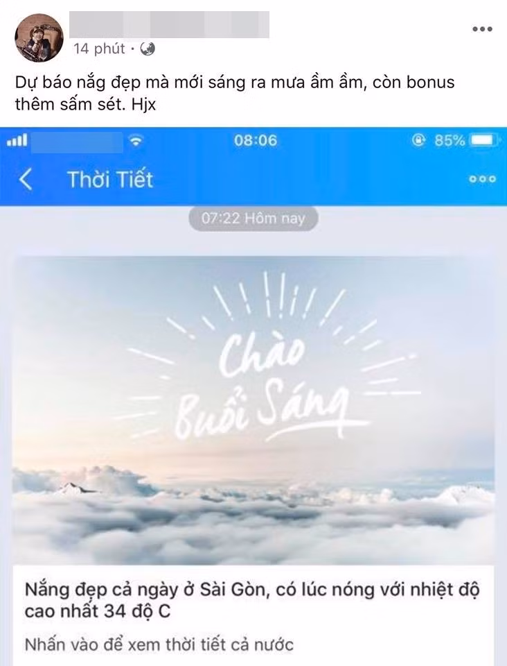 Dự báo thời tiết đi ngược với thực tế khiến nhiều người hoang mang.