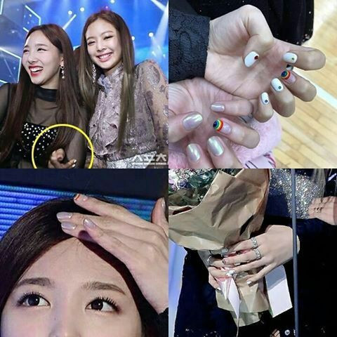 Bộ móng tay cầu vồng nổi tiếng của Nayeon và Jennie