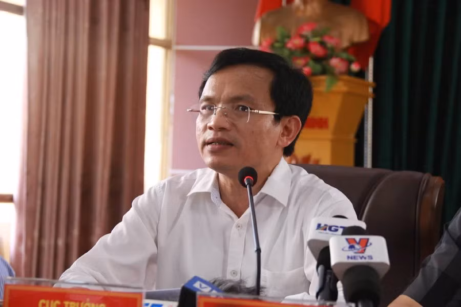 Ông Mai Văn Trinh - cục trưởng cục khảo thí và kiểm định chất lượng, Bộ GD&ĐT trong buổi họp báo chiều 17/7 tại Hà Giang. (Ảnh: Kiên Trung)