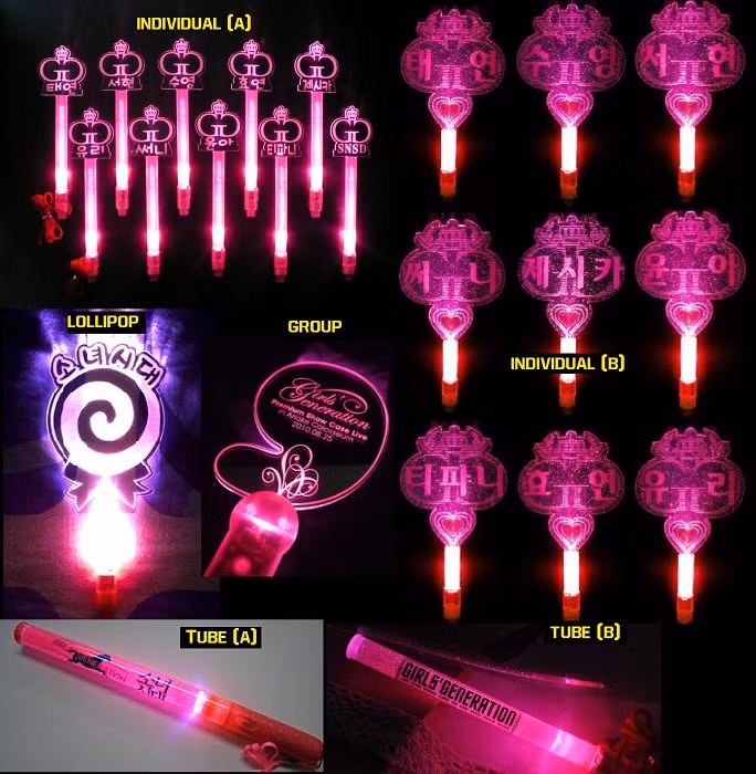 SNSD có rất nhiều mẫu lightstick không chính thức