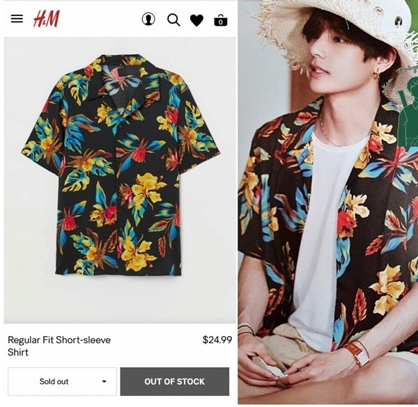 Chiếc áo phông V mặc trong 2019 Summer Package cũng ở tình trạng tương tự.