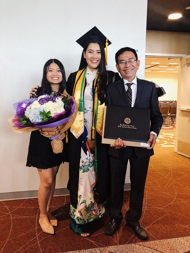 Em gái và bố luôn là niềm động lực lớn để Hoa khôi du học sinh Việt vững tin theo đuổi ước mơ ở đất khách.