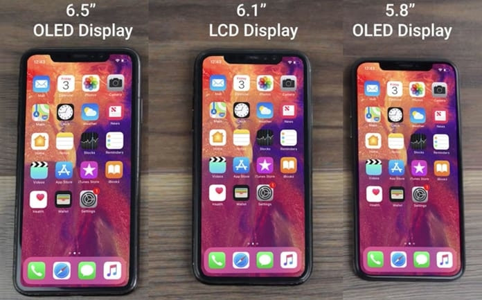 Hình ảnh so sánh 3 dòng iPhone X, XS và XS Plus trước đó.