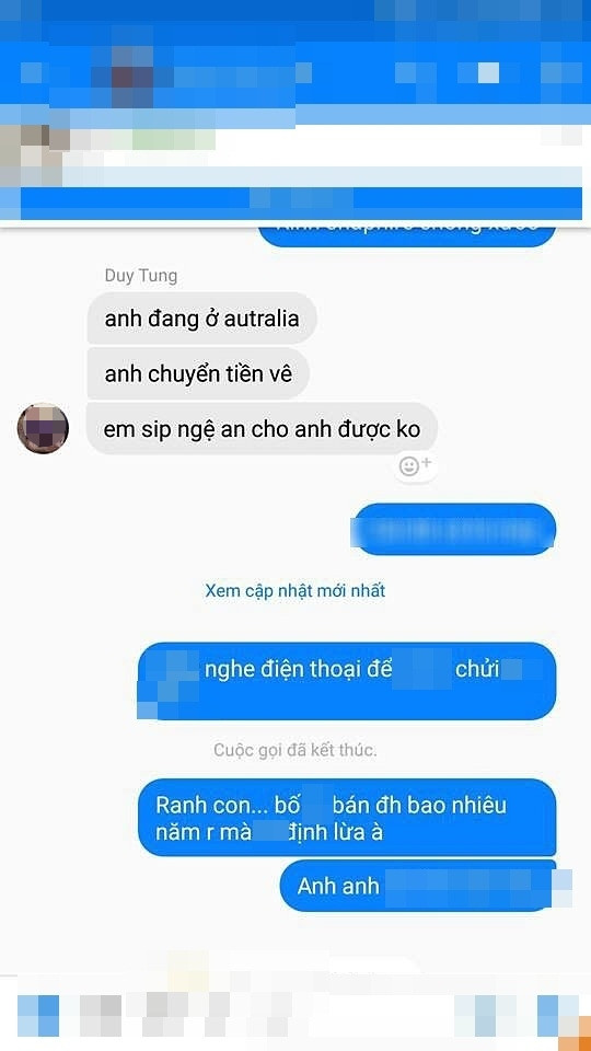 Phạm Duy Tung bị một người có kinh nghiệm lật tẩy trò lừa. (Ảnh chụp màn hình) Phạm Duy Tung bị một người có kinh nghiệm lật tẩy trò lừa. (Ảnh chụp màn hình)
