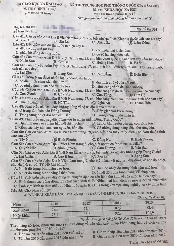"Thử thách" với trọn bộ đề thi tổ hợp môn KHXH kỳ thi THPT Quốc gia 2018 ảnh 5