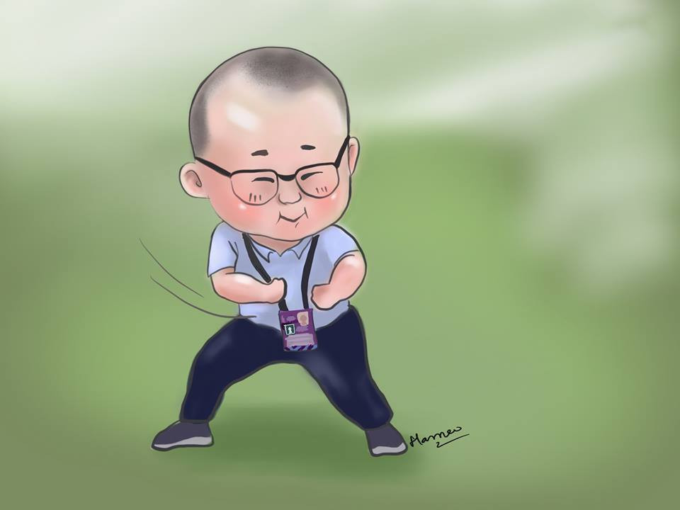 Phong cách ăn mừng “cú đấm gió” mang thương hiệu của thầy Park khiến người hâm mộ không khỏi thích thú.