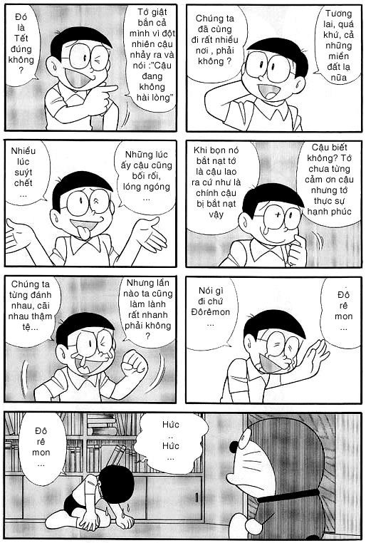 Đoạn độc thoại khi Nobita trò chuyện cùng Doraemon lúc này đã mất hoàn toàn ý thức khiến không ít fan rơi nước mắt.