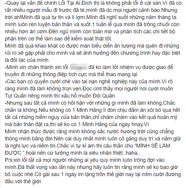 Minh Hằng khép lại bức tâm thư.