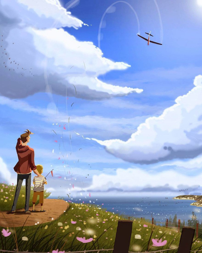 Bố và con trai luôn có những sở thích không thể nào riêng.