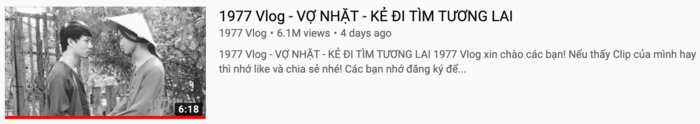 Với video thứ 6 được đăng tải gần đây, 1977 Vlog lại tiếp tục gây bão cộng đồng và chạm tay vào top 1 trending YouTube. (Ảnh chụp màn hình)