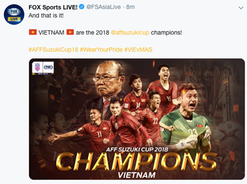 VN xứng đáng vô địch AFF Cup 2018. Ảnh; CHỤP MÀN HÌNH. VN xứng đáng vô địch AFF Cup 2018. Ảnh; CHỤP MÀN HÌNH.