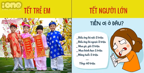 Con nít xúng xính trong những trang phục mới, còn cha mẹ loay hoay với câu hỏi: "Tiền đâu mua đồ?". Để rồi cuối cùng, mình mặc lại đồ cũ để lo cho con cái tươm tất.