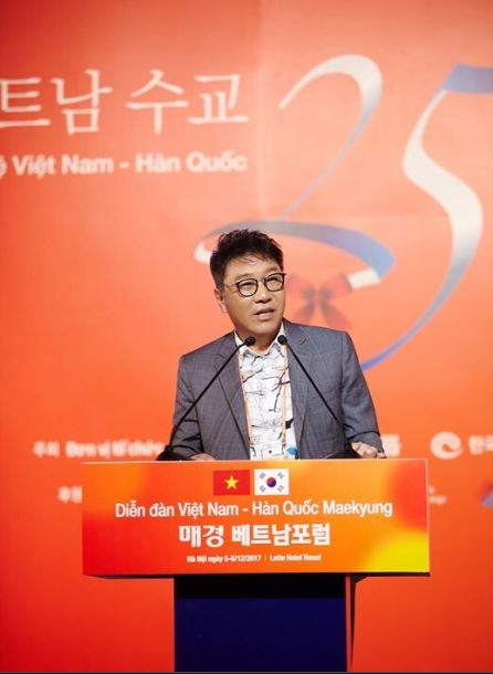 Ông Lee Soo Man phát biểu tại Hội thảo doanh nghiệp Việt Nam - Hàn Quốc.