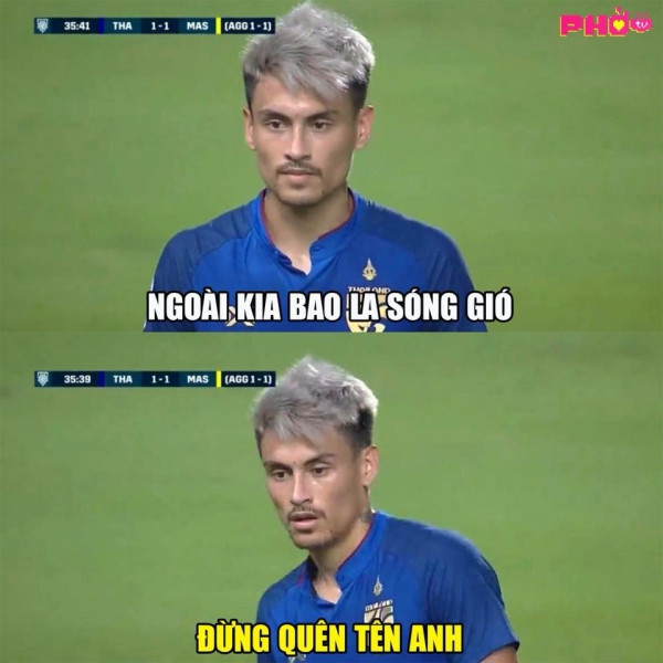 Ảnh chế về hậu vệ tuyển Thái Lan Roller.