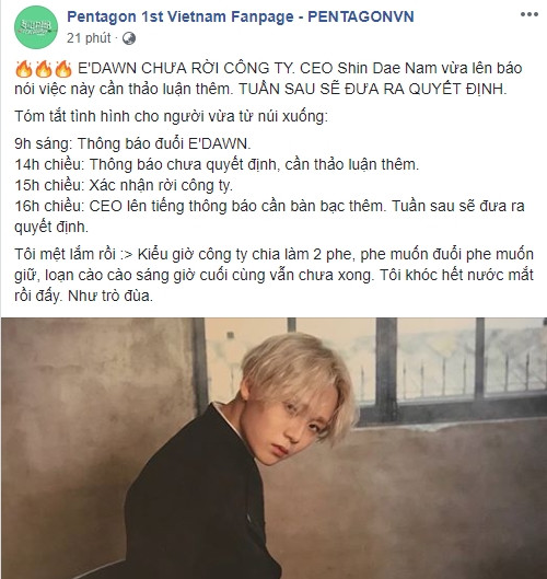 Vừa mệt vừa tức, một fanpage của PENTAGON ở Việt Nam phải "khóc ròng".