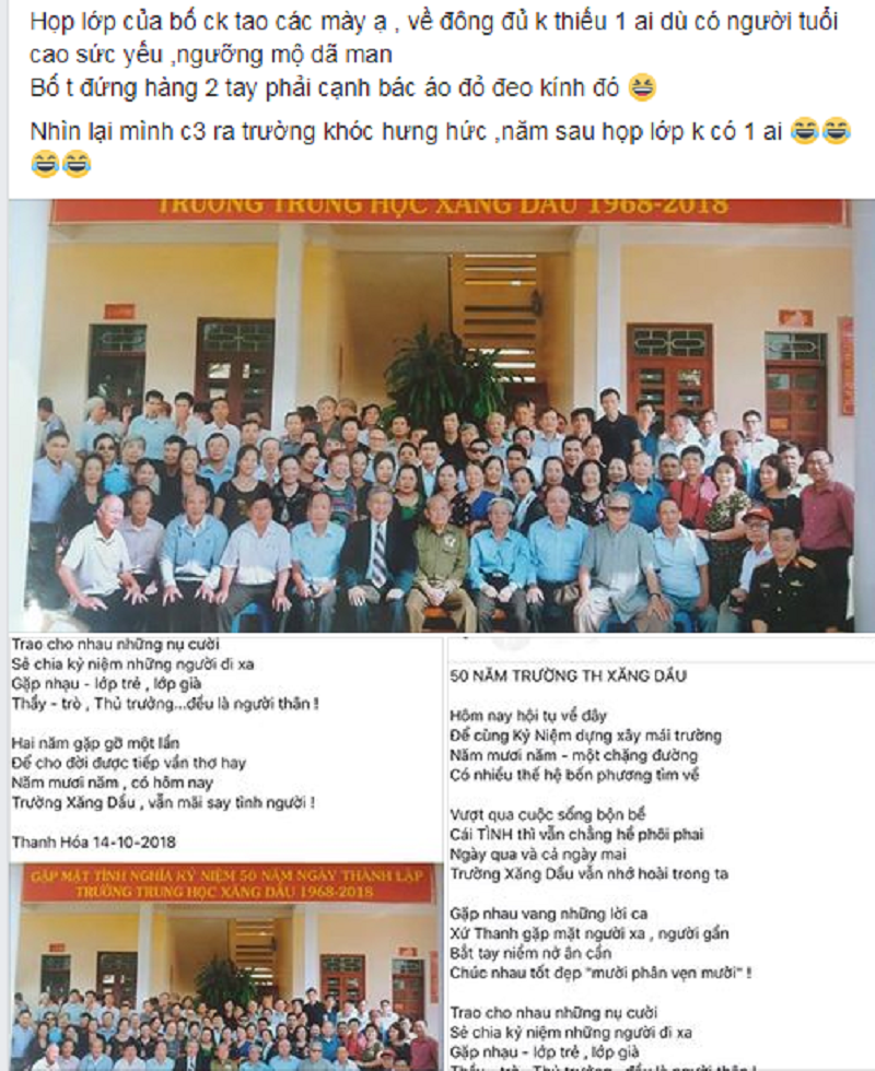 Câu chuyện họp lớp được dân tình chia sẻ rầm rộ trên mạng xã hội.