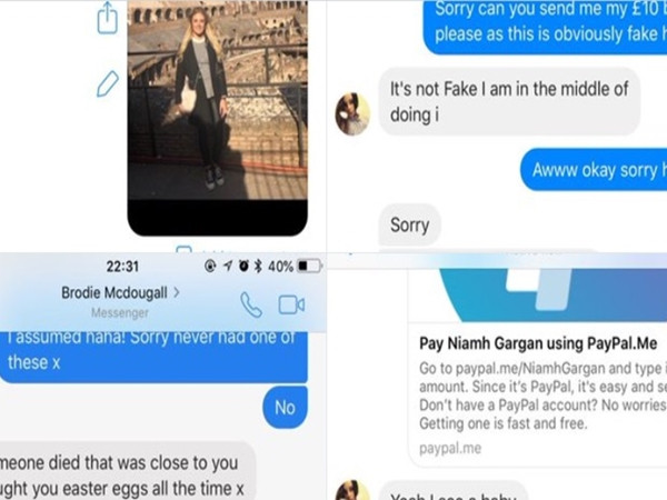 Những tin nhắn giữa “thầy bói” và Niamh.