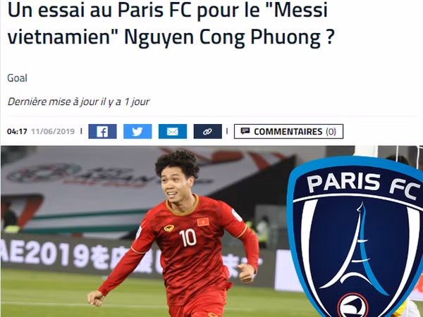 Tờ Goal phiên bản tiếng Pháp đưa tin Công Phượng sang Pháp thử việc