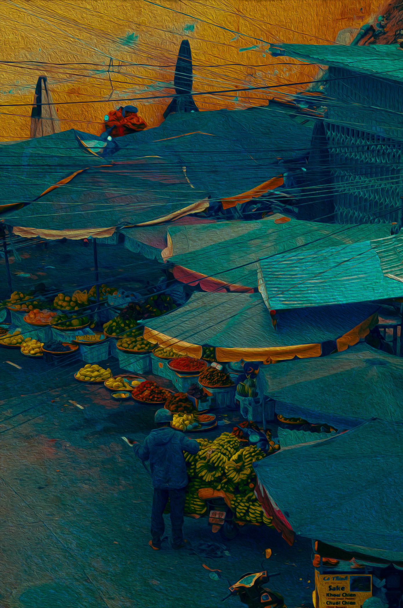 Khu chợ một sớm tinh sương