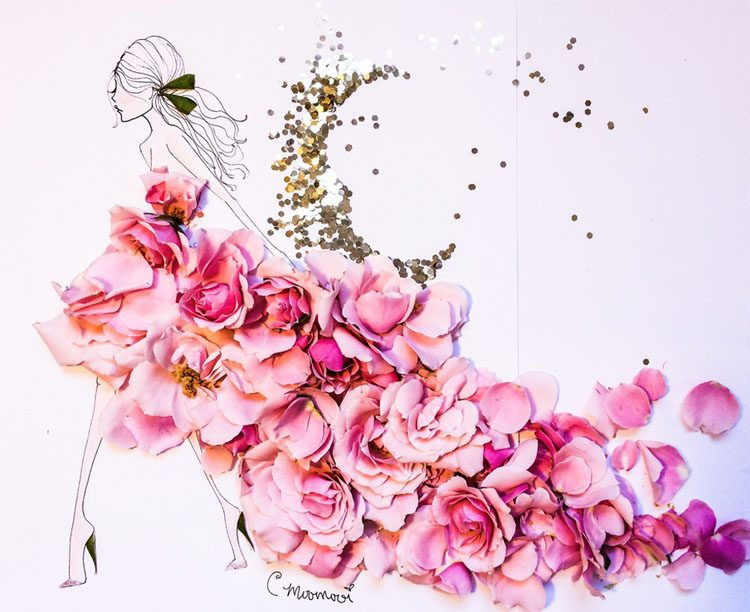 Mời bạn ngắm nhìn những bộ váy tuyệt đẹp từ cánh hoa và rau quả ảnh 2 Mời bạn ngắm nhìn những bộ váy tuyệt đẹp từ cánh hoa và rau quả ảnh 2