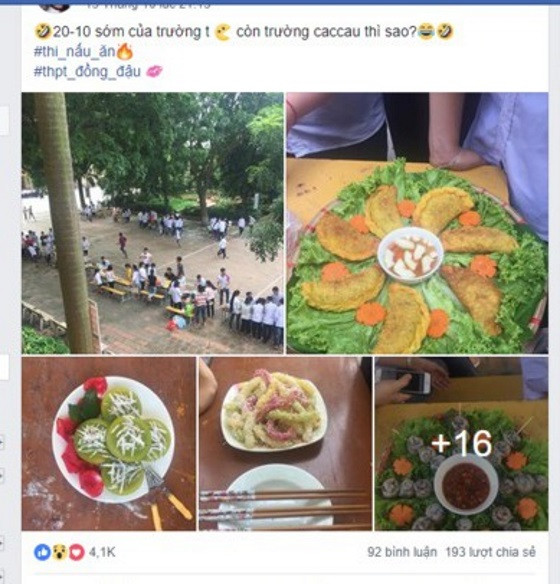 Cuộc thi nấu ăn “trường người ta” thu hút sự chú ý của cư dân mạng.