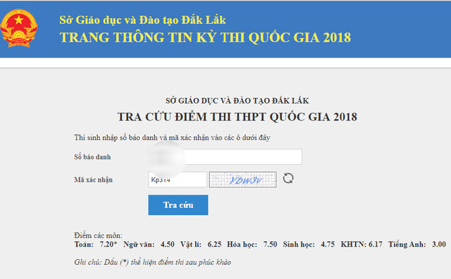 Sau phúc khảo điểm Toán tăng lên 7,2 điểm.