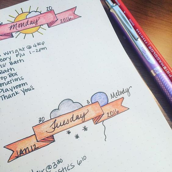 Trang trí một tiêu đề thật xinh mỗi ngày sẽ khiến Bullet Journal của bạn thêm đáng yêu.