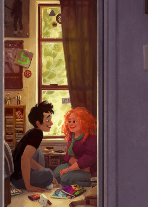 Tranh vẽ Eleanor và Park, ảnh từ Tumblr @nativaicons.