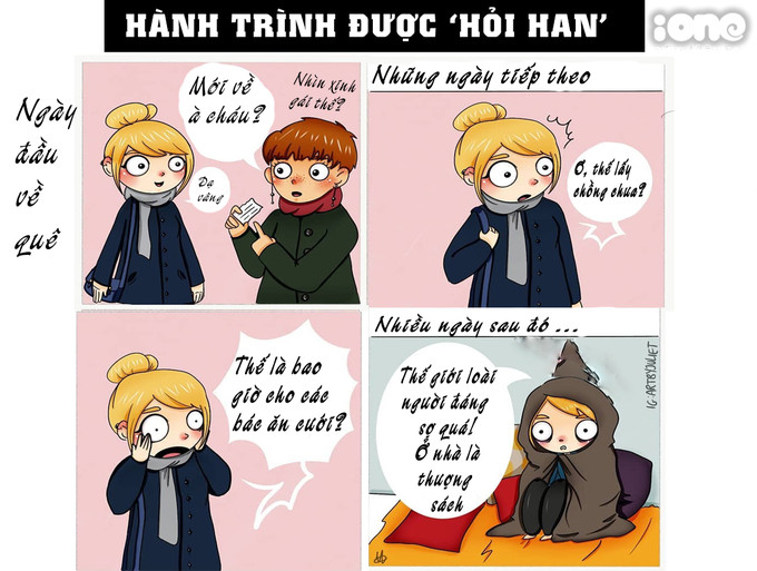 Ngày đầu tiên về quê mọi việc khá suôn sẻ khi bạn chưa bị ai &quot;sờ gáy&quot; về tình trạng hôn nhân, nhưng nhiều ngày về sau… mọi chuyện không còn &quot;dịu dàng&quot; như vậy.