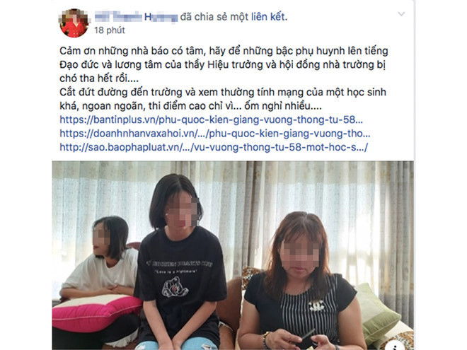 Nội dung bà H.đăng trên Facebook vào tối 18.7. ẢNH CHỤP FB. Nội dung bà H.đăng trên Facebook vào tối 18.7. ẢNH CHỤP FB.