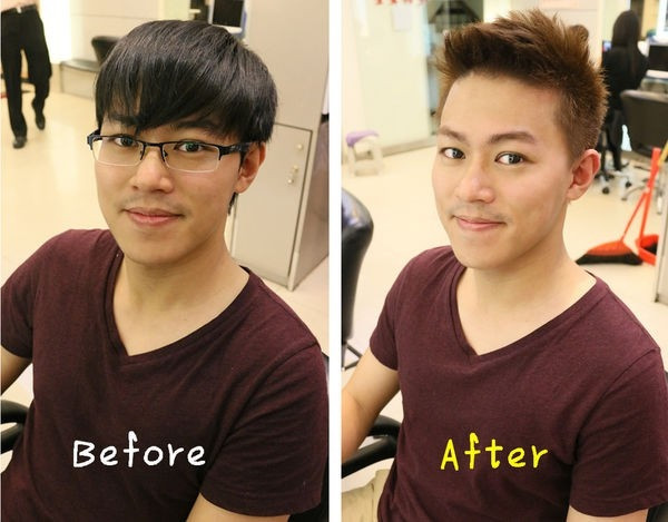 Hình ảnh lúc trước trông cũng thư sinh và hiền lành nhưng cắt tóc xong lại giúp chàng trai này trông năng động và "manly" hơn đấy!