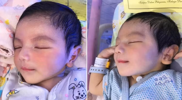 Hình ảnh của cậu bé lúc mới sinh ra đã gây sốt mạng xã hội.
