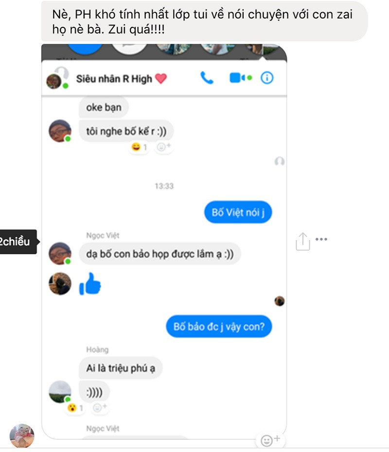 Phụ huynh khá hứng thú với phương pháp mới lạ này.