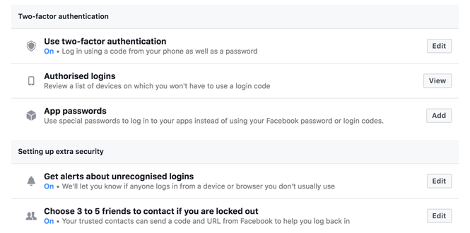 Facebook cung cấp nhiều phương thức xác minh cho người dùng để bảo vệ tài khoản. ẢNH: CHỤP MÀN HÌNH Facebook cung cấp nhiều phương thức xác minh cho người dùng để bảo vệ tài khoản. ẢNH: CHỤP MÀN HÌNH