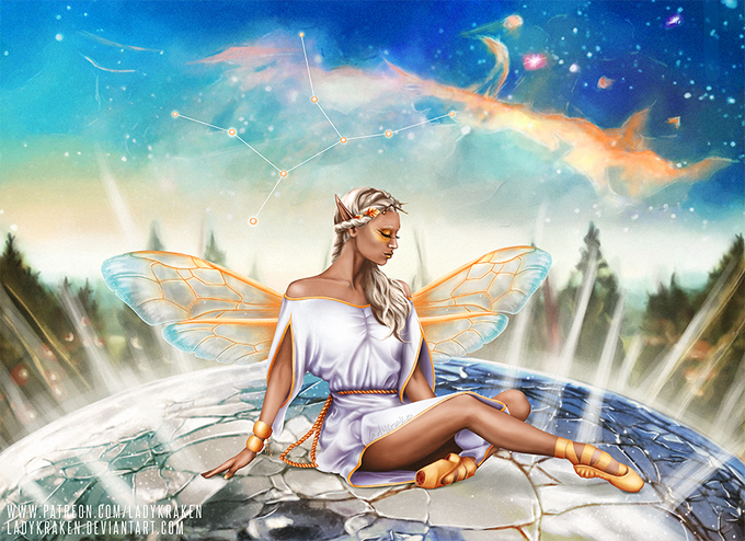 Biểu tượng của chòm sao Xử Nữ là một trinh nữ trong trắng mang vẻ đẹp thuần khiết như trong hình vẽ.