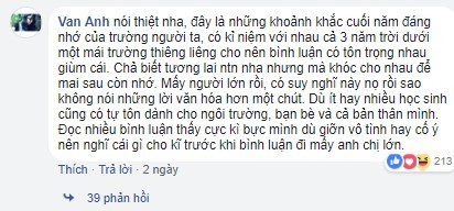 Bình luận của một bạn về việc ủng hộ tôn trọng cảm xúc của cá nhân mỗi người