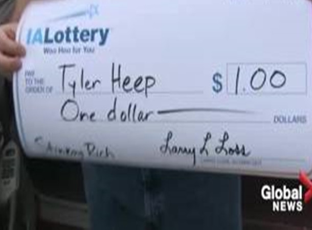Tấm séc giải thưởng 1 đôla của chú Heep.