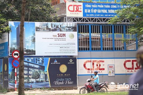 Dự án tổ hợp văn phòng thương mại dịch vụ nhà trẻ và căn hộ (The Sun) trên đường Mễ Trì, quận Nam Từ Liêm, Hà Nội.