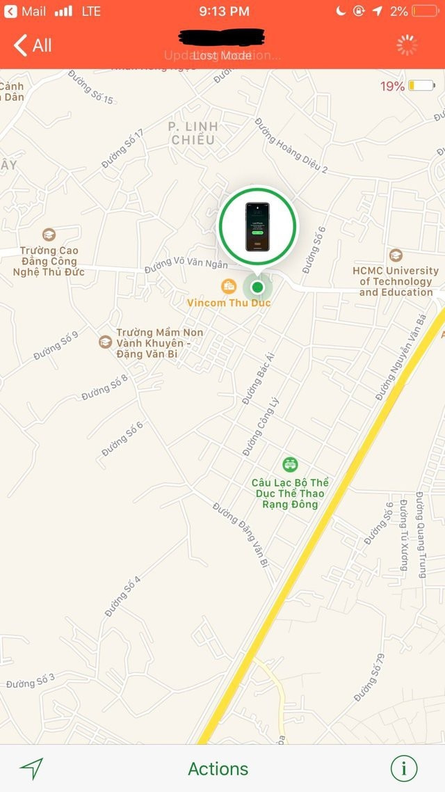 Chiếc iPhone của Chaulapoi đang nằm ở quận Thủ Đức (TP.HCM).